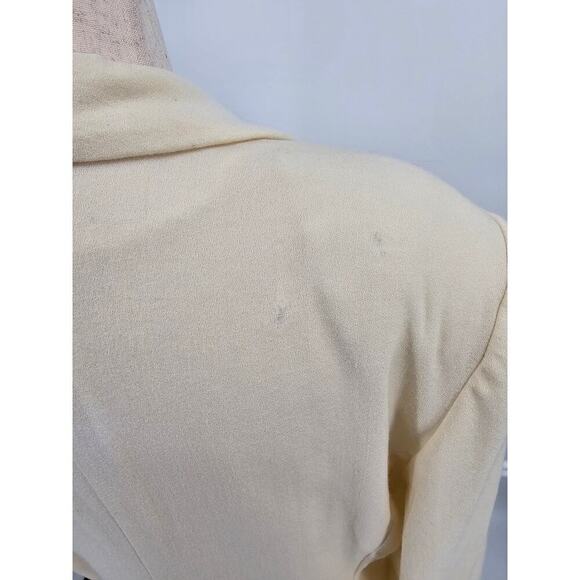 Unique Jenna Size 14 Ivory "Let the Earth Rejoice" Christmas Wool Blazer *Flaws - Picture 5 of 13